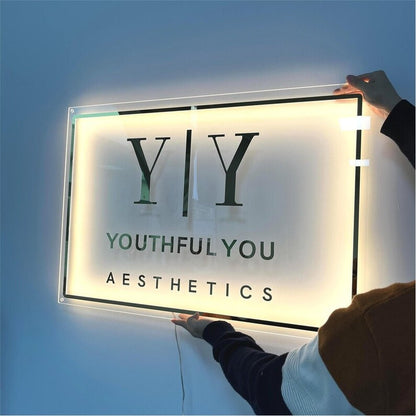 Yy Youthful You Aesthetics Acrylic Business Logo Sign - Shineneon