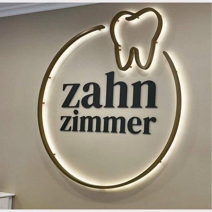 Zahn Zimmer With Logo 3D Backlit Channel Letters Led Light Sign - Shineneon