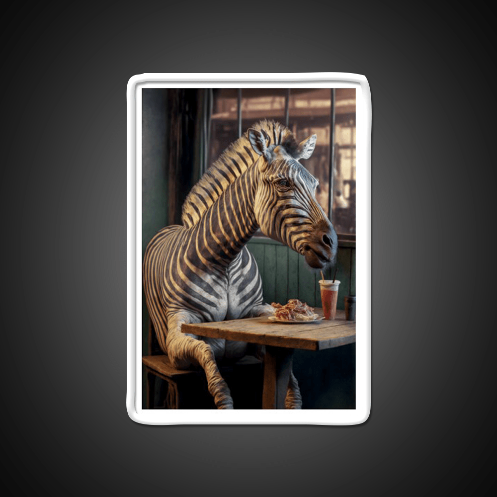 Zebra At A Fast Food Restaurant Fast Food Led Neon Sign For Burger Place Rgb Color - Shineneon