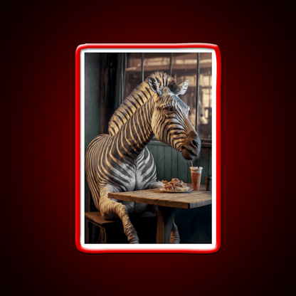Zebra At A Fast Food Restaurant Fast Food Led Neon Sign For Burger Place Rgb Color - Shineneon