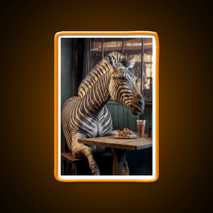 Zebra At A Fast Food Restaurant Fast Food Led Neon Sign For Burger Place Rgb Color - Shineneon