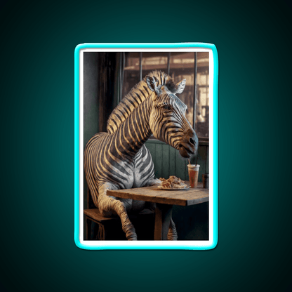 Zebra At A Fast Food Restaurant Fast Food Led Neon Sign For Burger Place Rgb Color - Shineneon