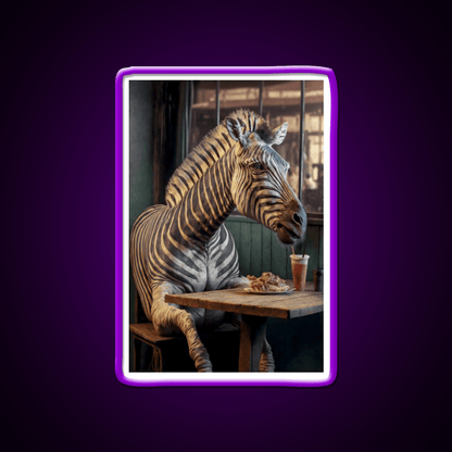 Zebra At A Fast Food Restaurant Fast Food Led Neon Sign For Burger Place Rgb Color - Shineneon