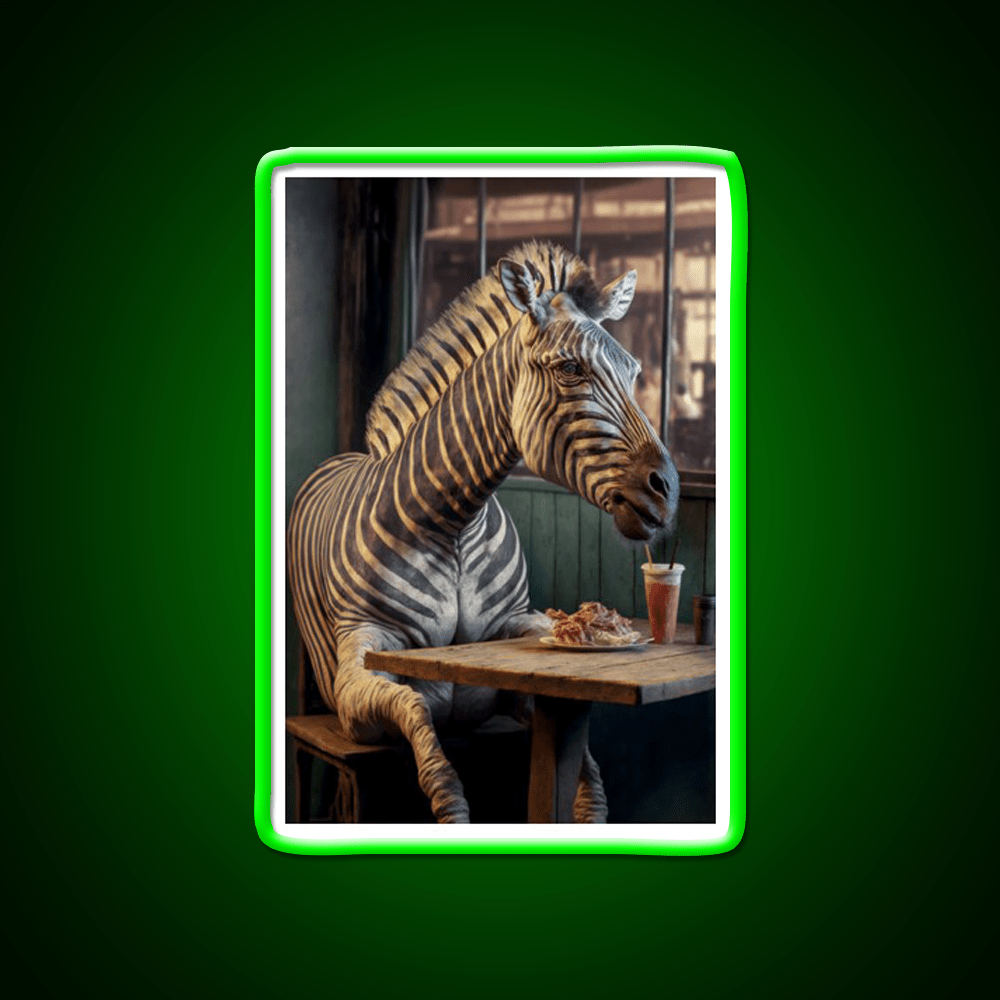Zebra At A Fast Food Restaurant Fast Food Led Neon Sign For Burger Place Rgb Color - Shineneon