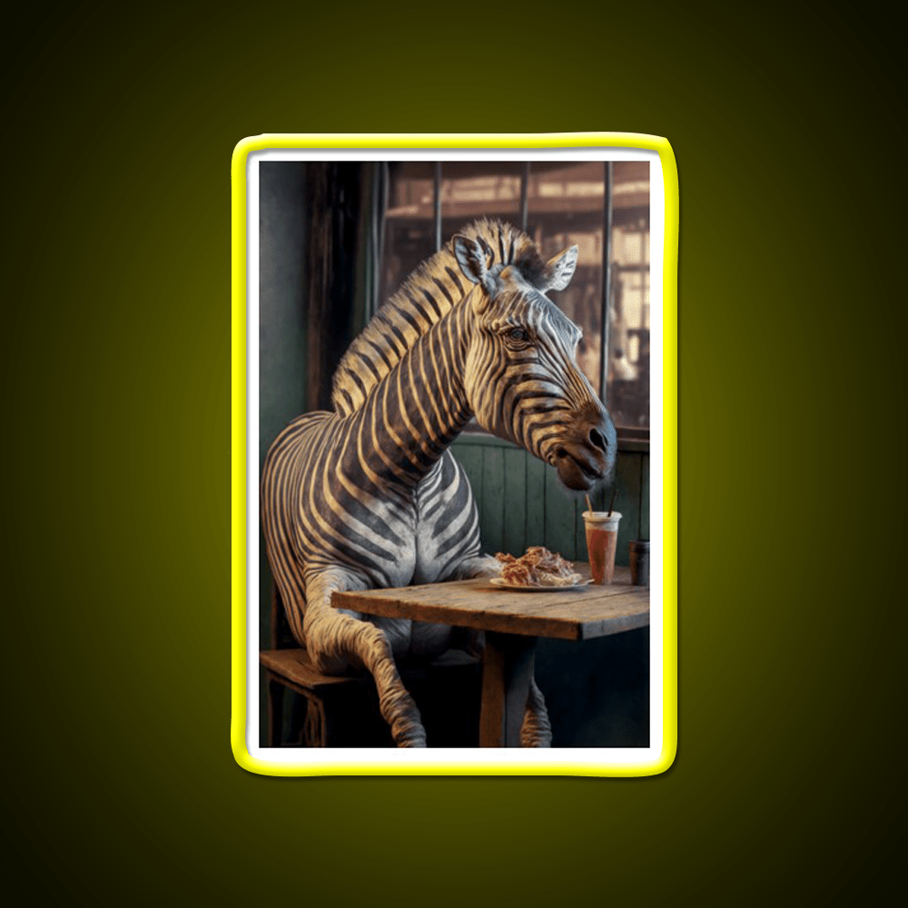 Zebra At A Fast Food Restaurant Fast Food Led Neon Sign For Burger Place Rgb Color - Shineneon