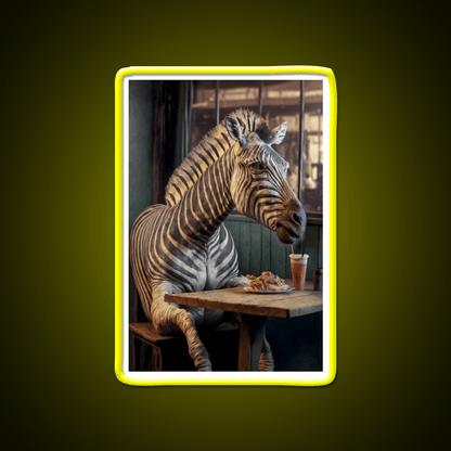 Zebra At A Fast Food Restaurant Fast Food Led Neon Sign For Burger Place Rgb Color - Shineneon