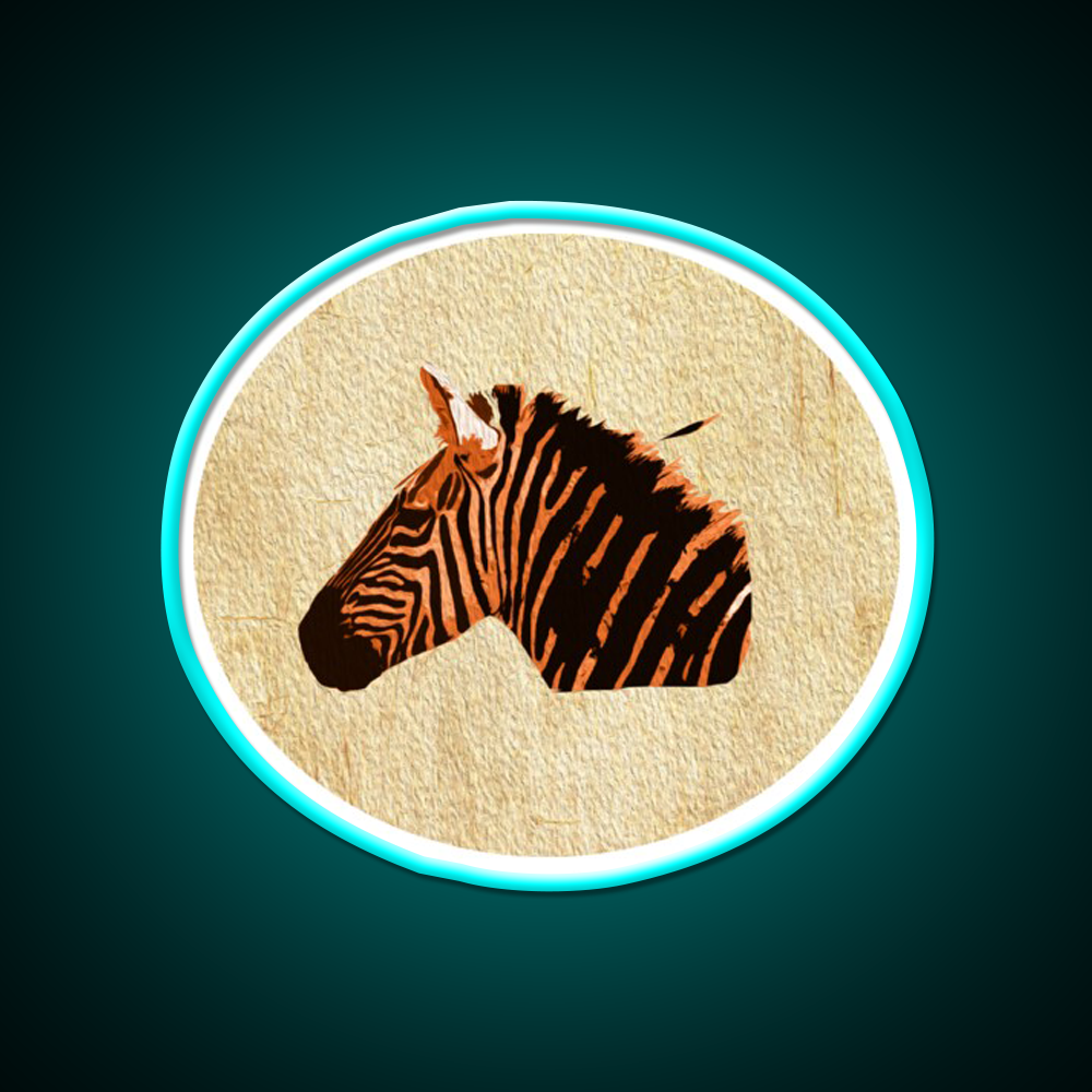 Zebra Texture Art Piece Nail Salon Led Neon Sign Rgb Color