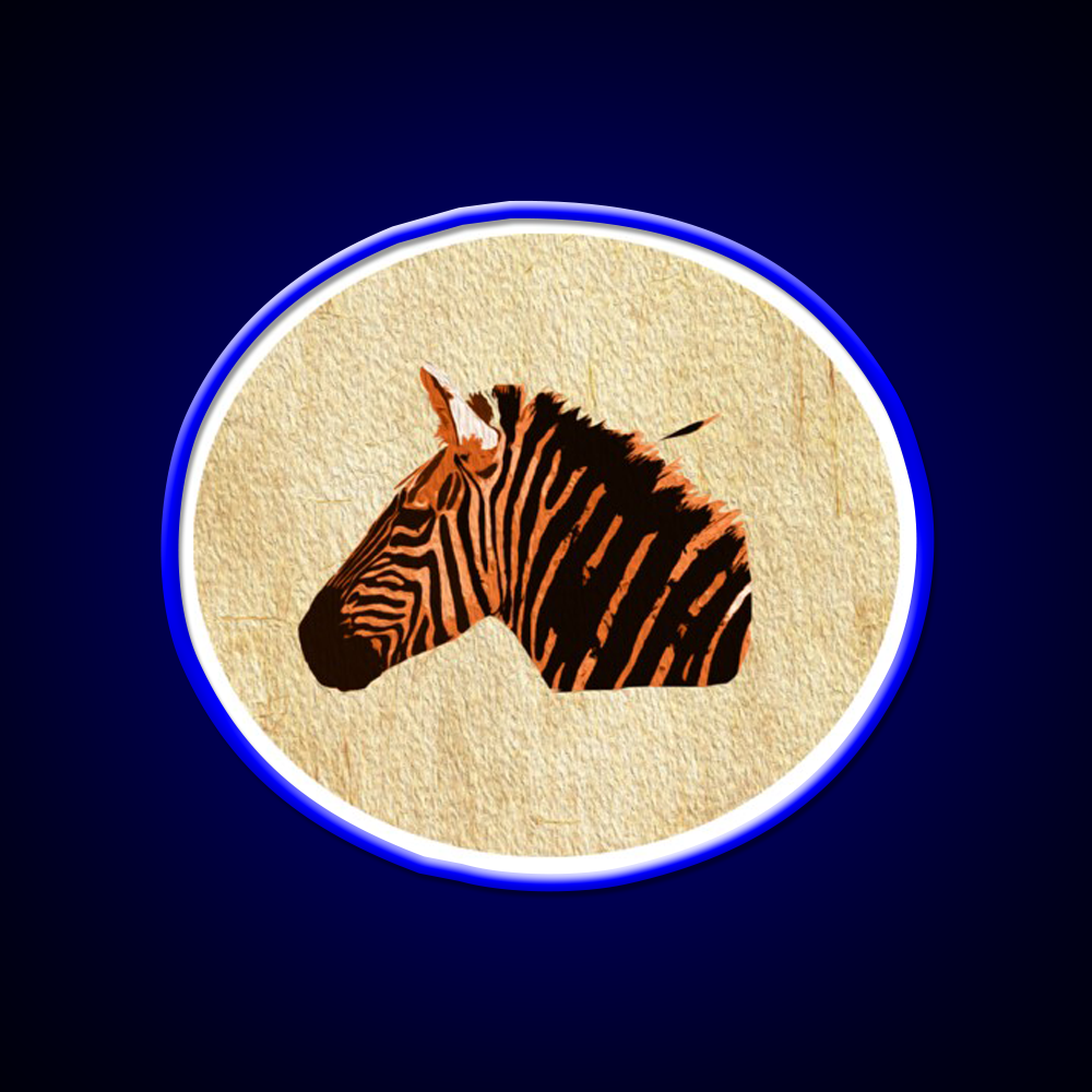 Zebra Texture Art Piece Nail Salon Led Neon Sign Rgb Color