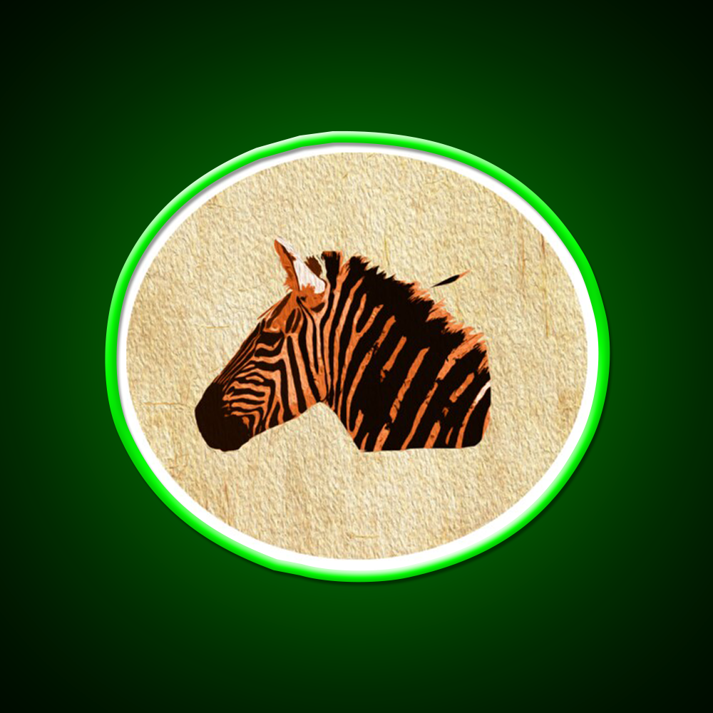 Zebra Texture Art Piece Nail Salon Led Neon Sign Rgb Color