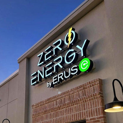 Zero Energy By Erus 3D Frontlit Letters Metal Led Sign - Shineneon