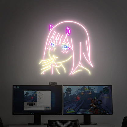 Zero Two Led Neon Sign Ideal For Home Decor - Shineneon