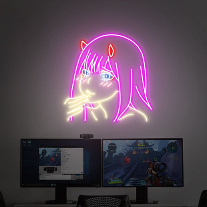 Zero Two Led Neon Sign Ideal For Home Decor - Shineneon