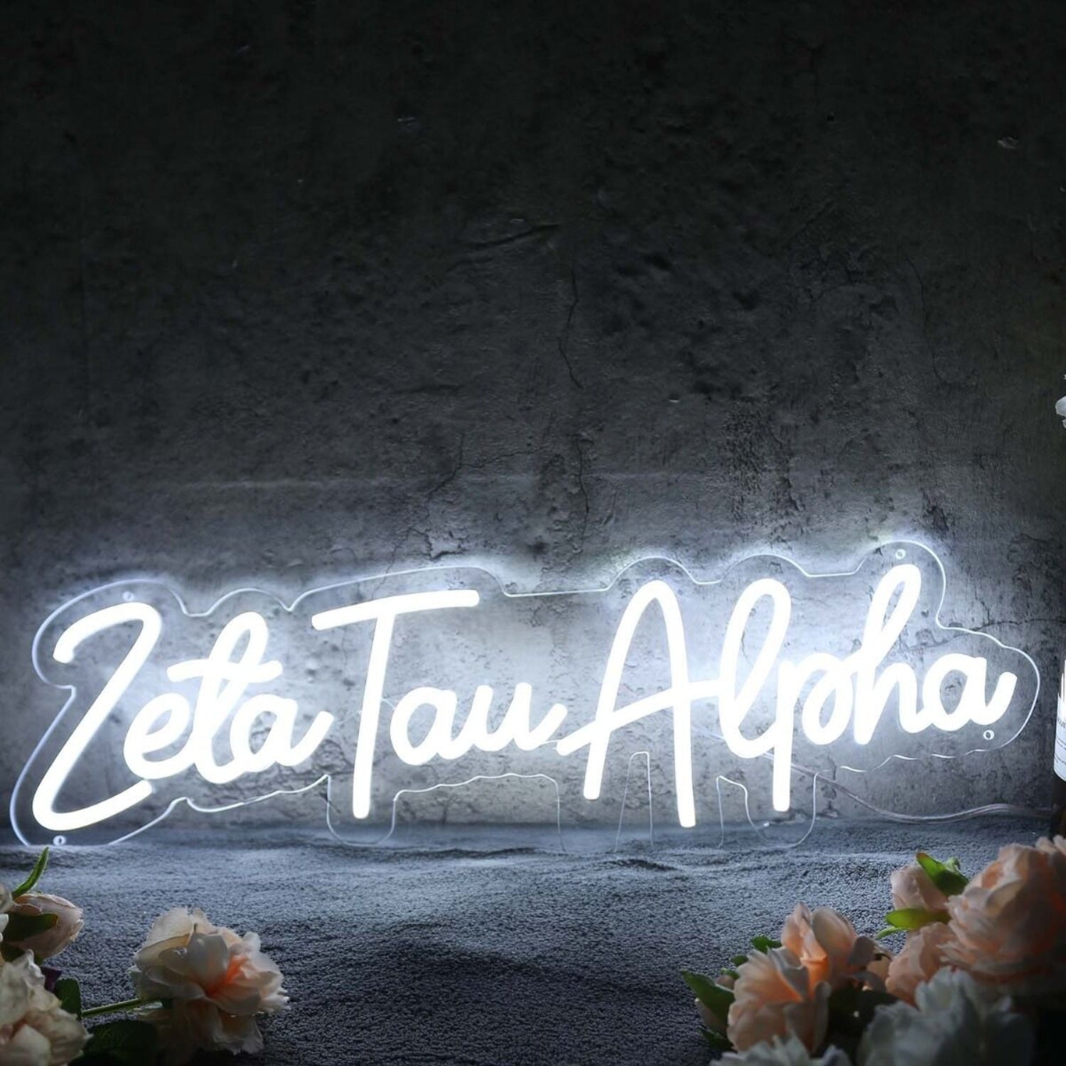 Zeta Tau Alpha White Led Neon Sign Fsorority And College Decor - Shineneon