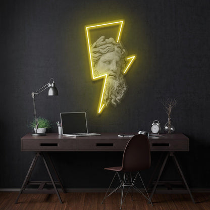 Zeus Thunderbolt Uv Printed Led Neon Sign For Home Decor | Shineneon