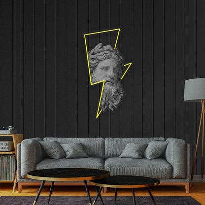 Zeus Thunderbolt Uv Printed Led Neon Sign For Home Decor | Shineneon