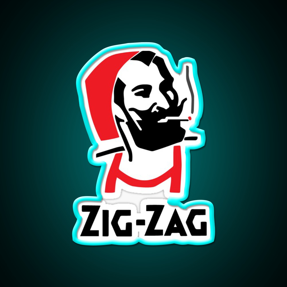 Zig Zag Rolling Papers Hemp Inspired Green Leaf Led Neon Sign Rgb Color