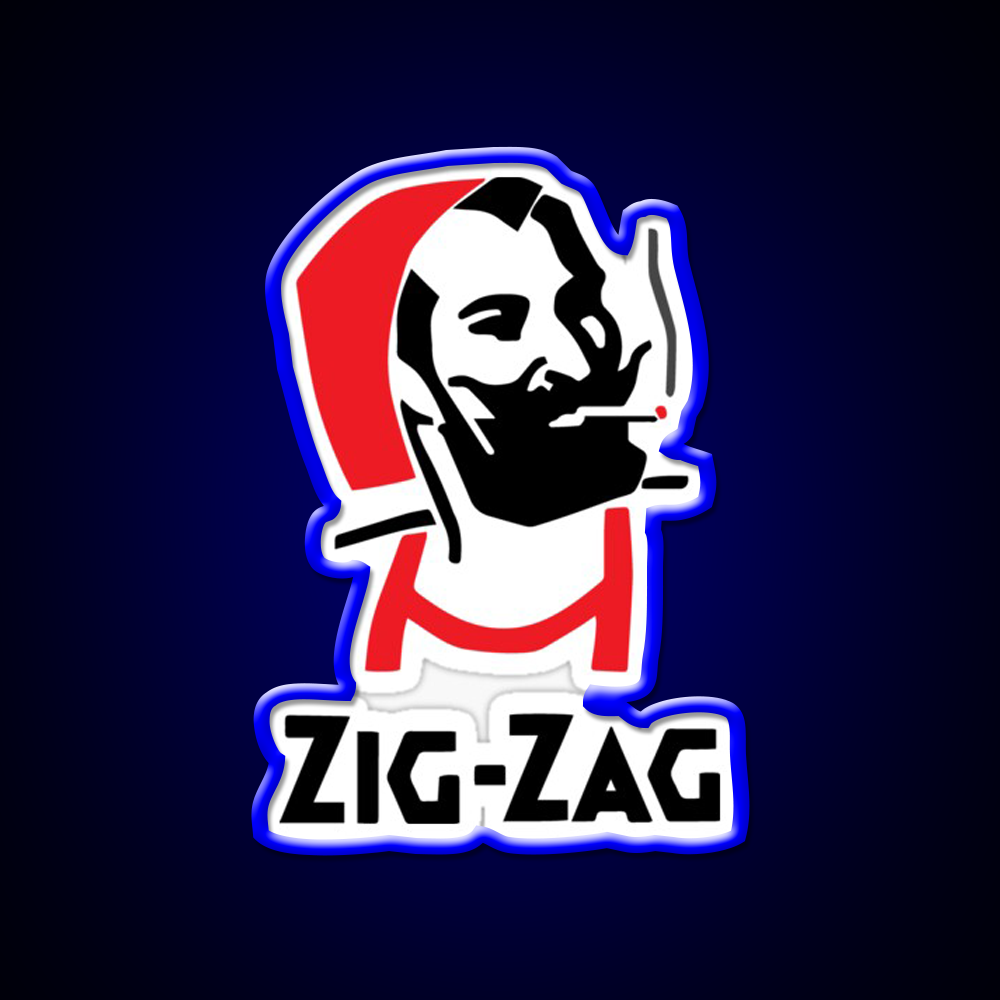 Zig Zag Rolling Papers Hemp Inspired Green Leaf Led Neon Sign Rgb Color