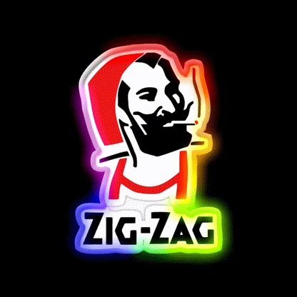 Zig Zag Rolling Papers Hemp Inspired Green Leaf Led Neon Sign Rgb Color