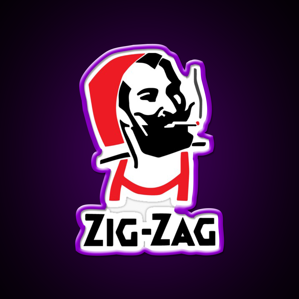 Zig Zag Rolling Papers Hemp Inspired Green Leaf Led Neon Sign Rgb Color