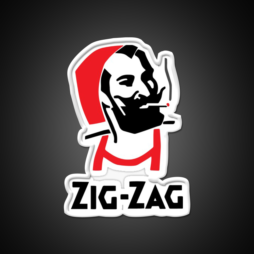 Zig Zag Rolling Papers Hemp Inspired Green Leaf Led Neon Sign Rgb Color