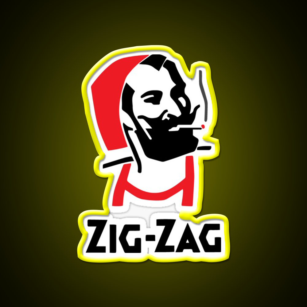 Zig Zag Rolling Papers Hemp Inspired Green Leaf Led Neon Sign Rgb Color