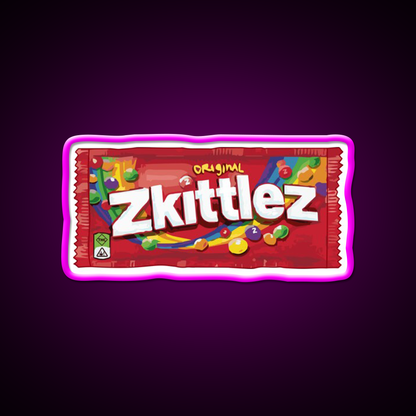 Zkittlez Strain Artwork Hemp Inspired Green Leaf Led Neon Sign Rgb Color