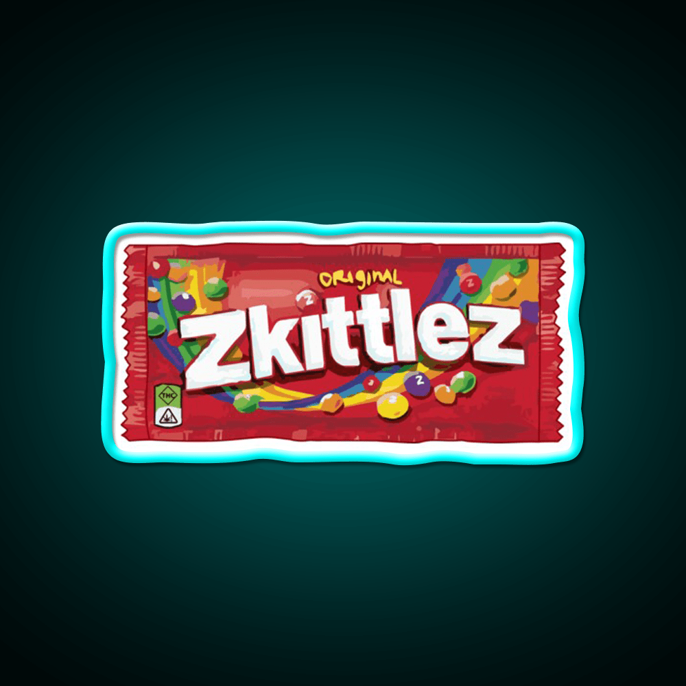 Zkittlez Strain Artwork Hemp Inspired Green Leaf Led Neon Sign Rgb Color - Shineneon
