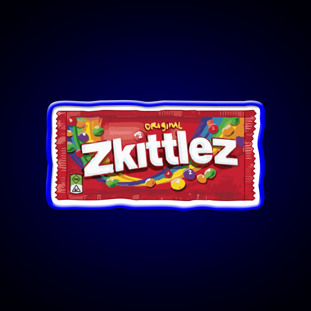 Zkittlez Strain Artwork Hemp Inspired Green Leaf Led Neon Sign Rgb Color - Shineneon