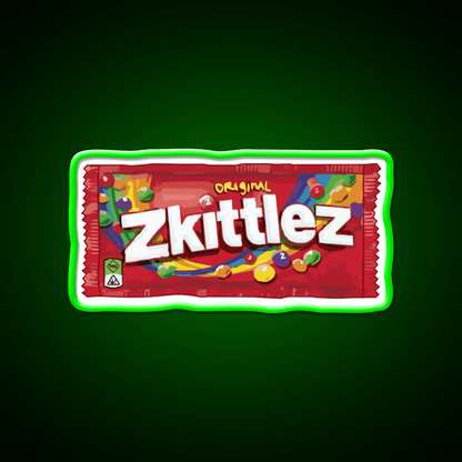 Zkittlez Strain Artwork Hemp Inspired Green Leaf Led Neon Sign Rgb Color - Shineneon