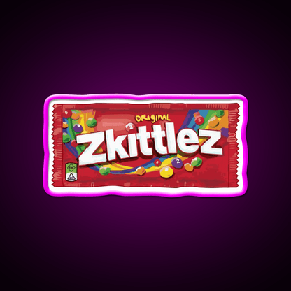 Zkittlez Strain Artwork Hemp Inspired Green Leaf Led Neon Sign Rgb Color - Shineneon