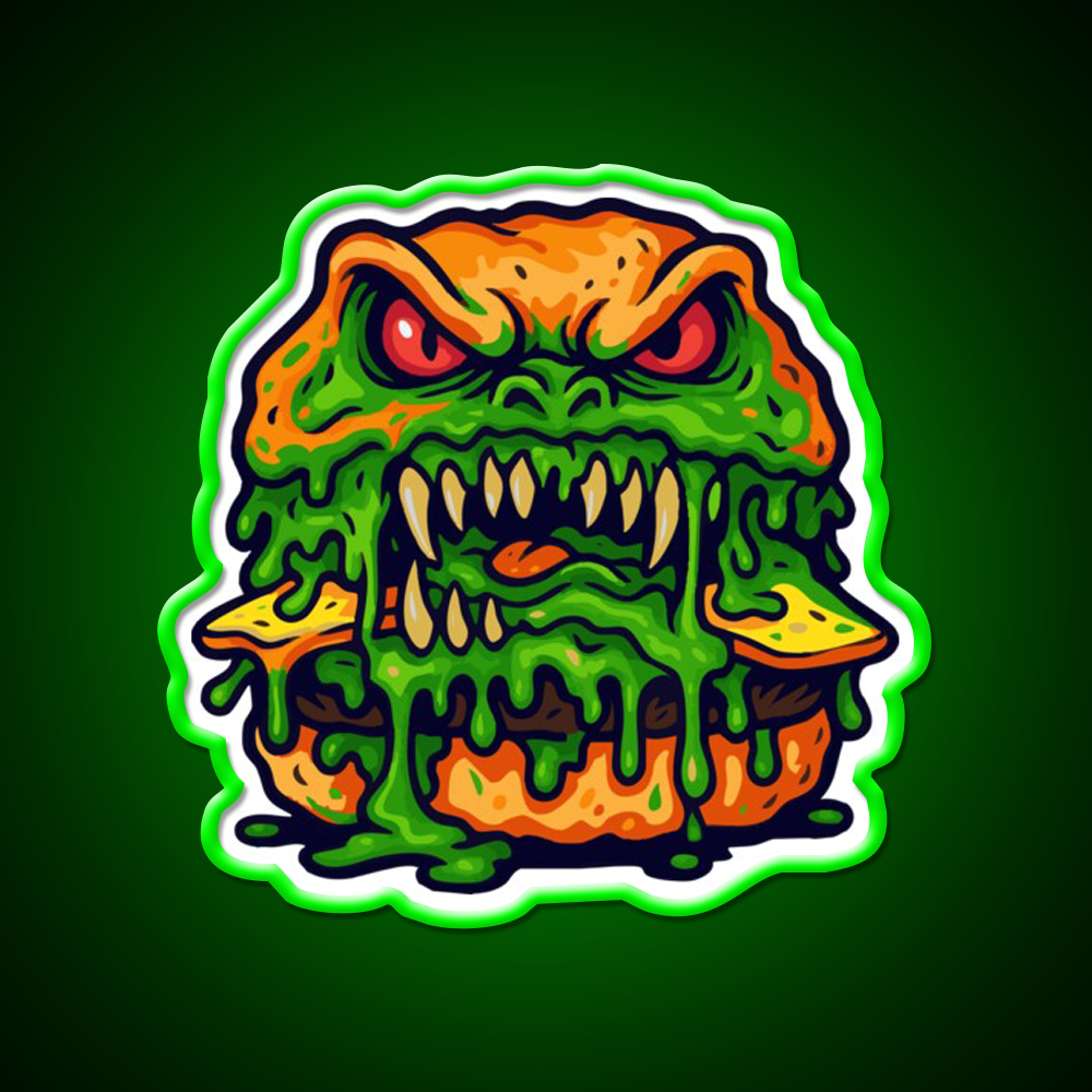 Zombie Burger Fast Food Led Neon Sign For Burger Place Rgb Color
