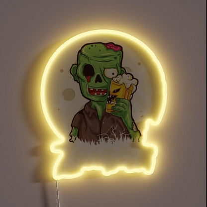 Zombie Craft Beer Halloween Creepy Hop Brewer Rgb Led Neon Sign - Shineneon