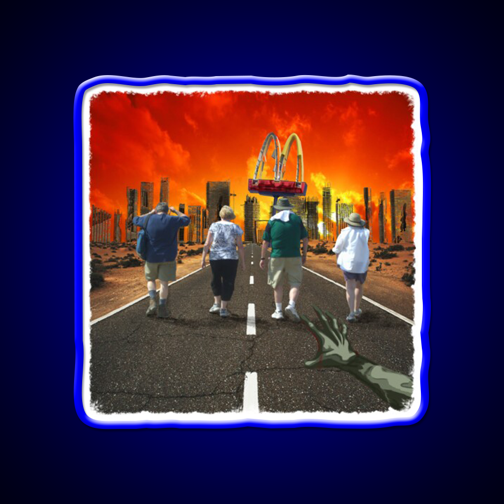 Zombie Fast Food Led Neon Sign For Burger Place Rgb Color