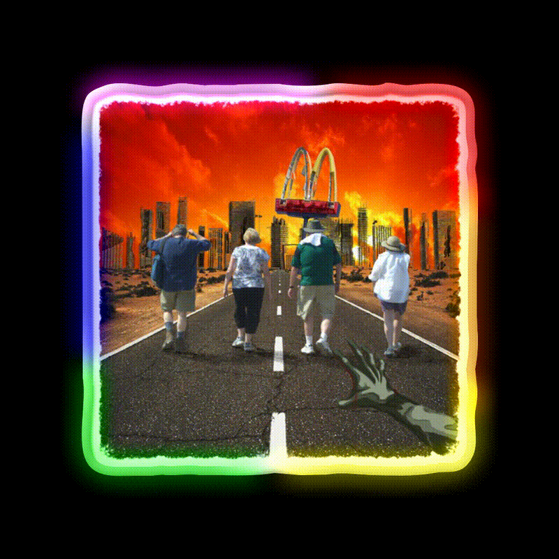 Zombie Fast Food Led Neon Sign For Burger Place Rgb Color