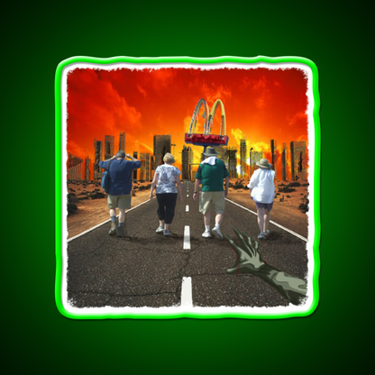 Zombie Fast Food Led Neon Sign For Burger Place Rgb Color