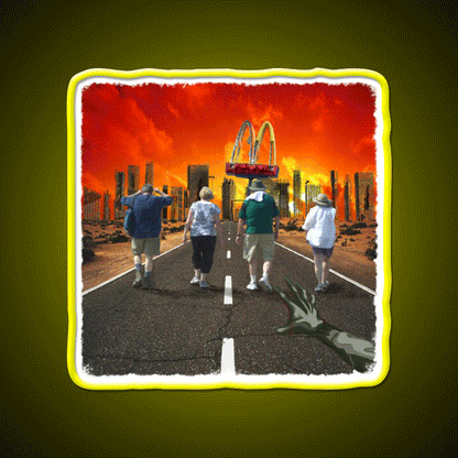 Zombie Fast Food Led Neon Sign For Burger Place Rgb Color