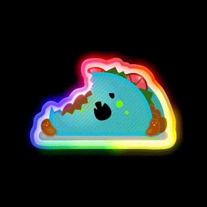 Zombie Taco Kawaii Taco Time Taco Led Neon Sign Rgb Color