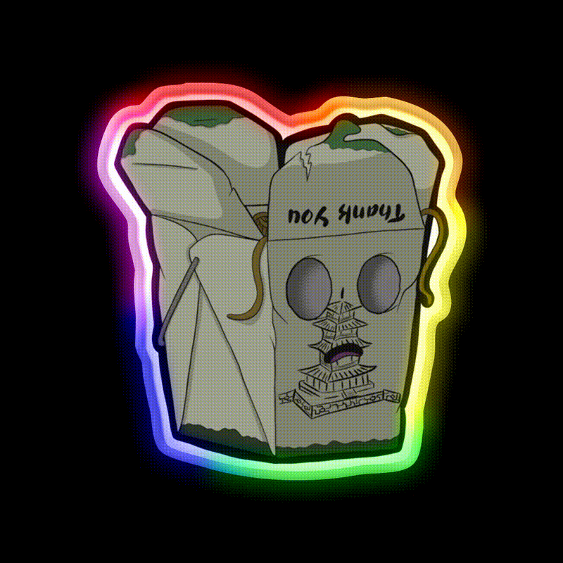 Zombie Take Out Led Neon Sign Chinese Food Rgb Color