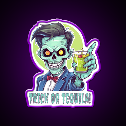 Zombie Trick Or Tequila Party Drink Tequila Led Neon Sign Rgb Color