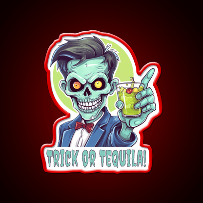 Zombie Trick Or Tequila Party Drink Tequila Led Neon Sign Rgb Color - Shineneon