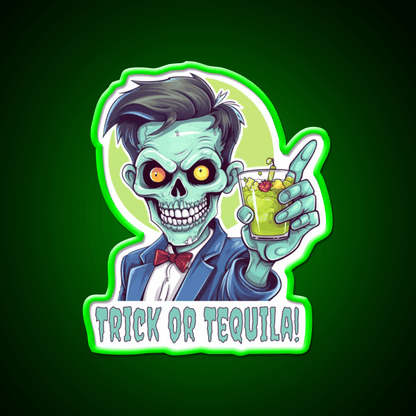Zombie Trick Or Tequila Party Drink Tequila Led Neon Sign Rgb Color - Shineneon