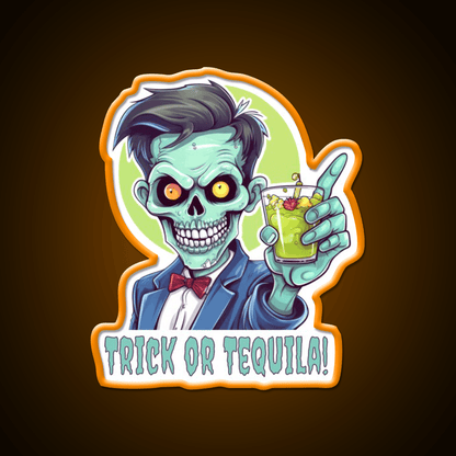 Zombie Trick Or Tequila Party Drink Tequila Led Neon Sign Rgb Color - Shineneon