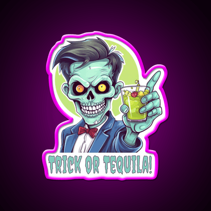 Zombie Trick Or Tequila Party Drink Tequila Led Neon Sign Rgb Color - Shineneon