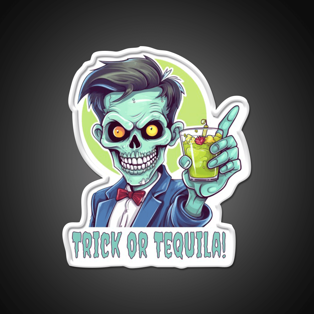 Zombie Trick Or Tequila Party Drink Tequila Led Neon Sign Rgb Color - Shineneon