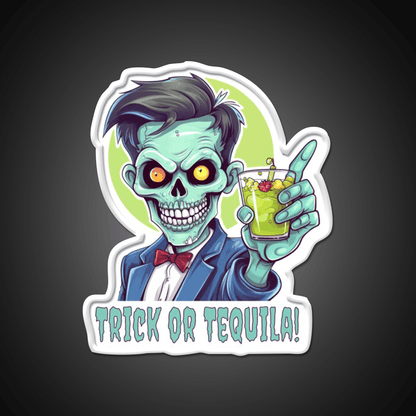 Zombie Trick Or Tequila Party Drink Tequila Led Neon Sign Rgb Color - Shineneon