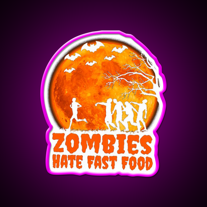 Zombies Hate Fast Food Led Neon Sign For Burger Place Open Food Sign Rgb Color