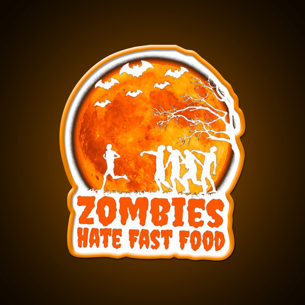 Zombies Hate Fast Food Led Neon Sign For Burger Place Open Food Sign Rgb Color - Shineneon