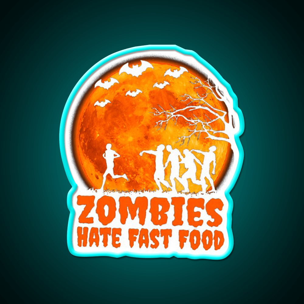 Zombies Hate Fast Food Led Neon Sign For Burger Place Open Food Sign Rgb Color - Shineneon