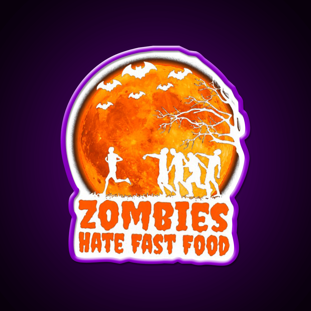 Zombies Hate Fast Food Led Neon Sign For Burger Place Open Food Sign Rgb Color - Shineneon