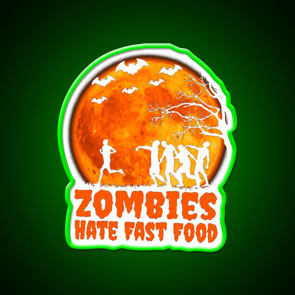 Zombies Hate Fast Food Led Neon Sign For Burger Place Open Food Sign Rgb Color - Shineneon